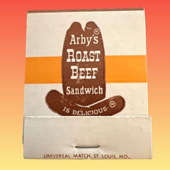 Arby's Roast Beef Sandwich Vintage Unstruck Matchbook “Arby’s Piles It On” - Picture 1 of 3